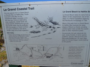 Cape Le Grande trail info sign