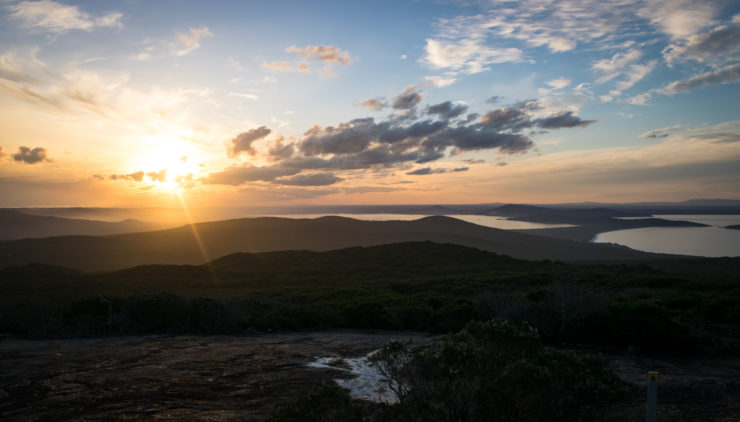 sunset over Albany