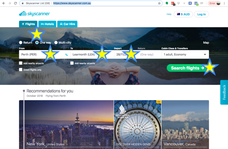 Booking my flight online