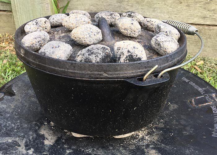 Coals On Camp Oven