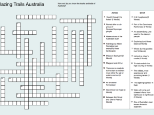 Blazing Trails Australia Crossword