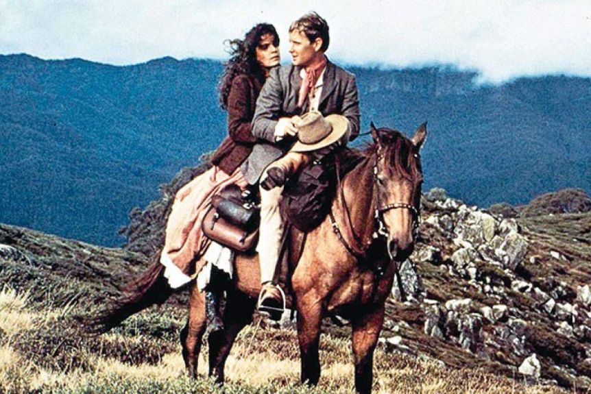 Tom Burlinson plays Jim Craig and Sigrid Thornton plays Jessica in The Man From Snowy River.
