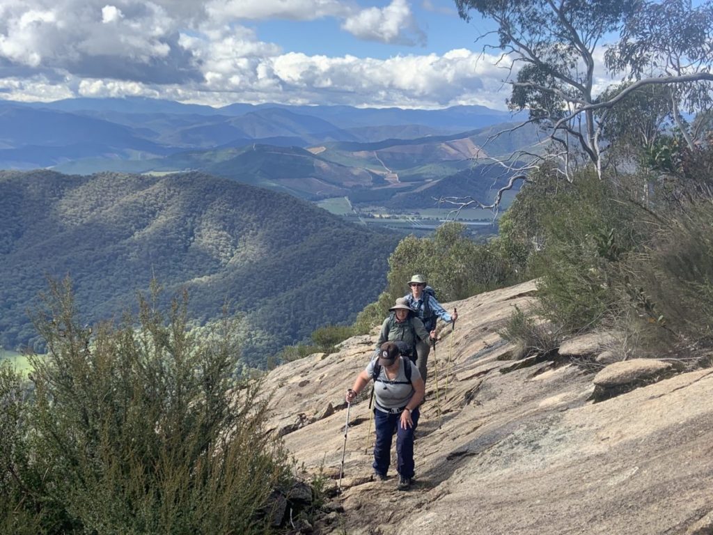 Our walking tour along the cliff face in the Victorian High Country