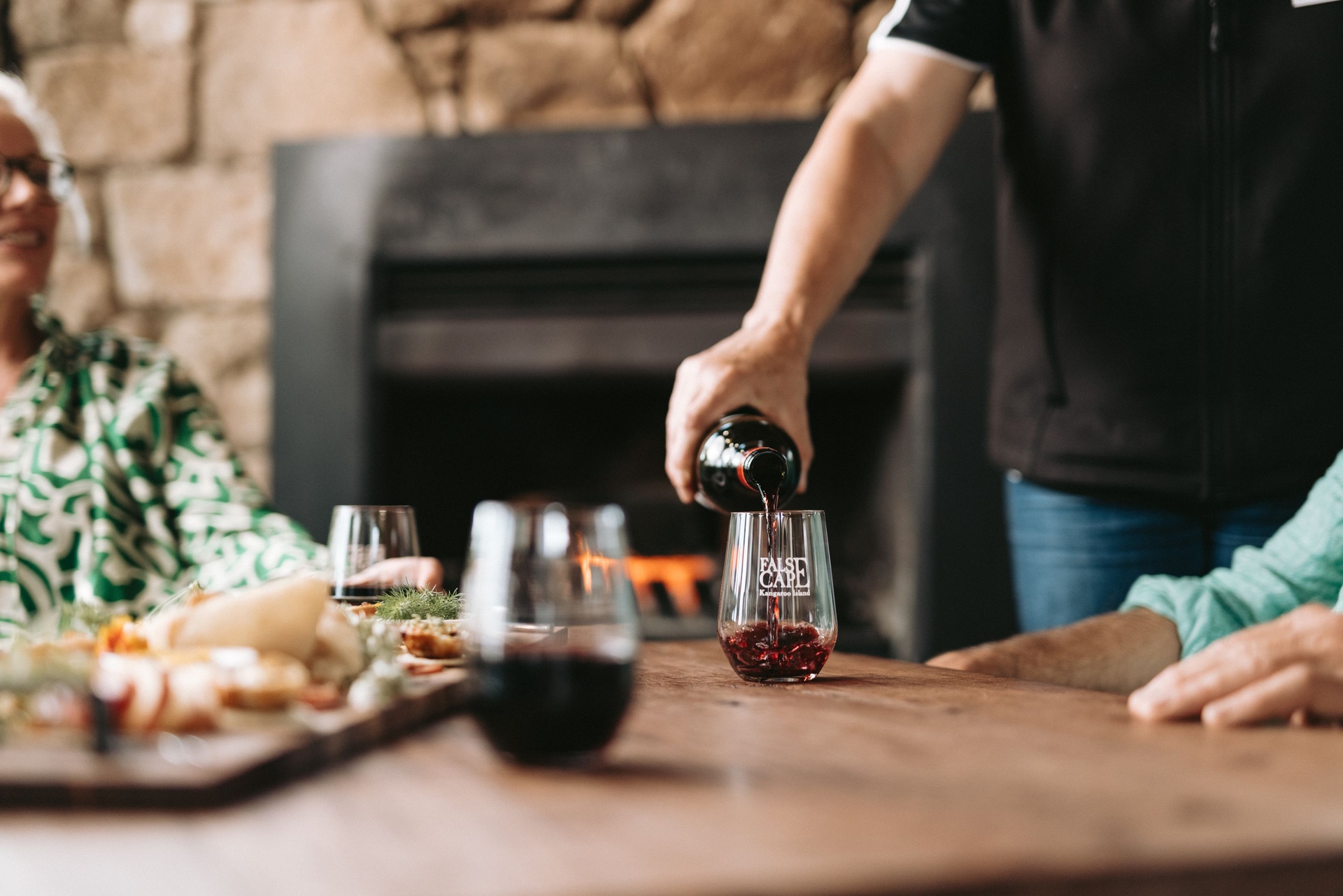 A wine pour at False Cape Wines on Kangaroo Island
