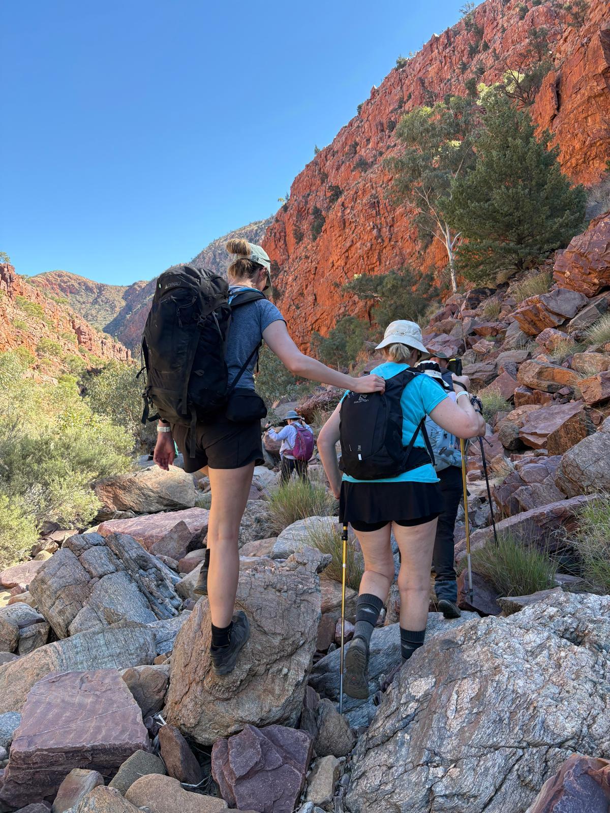 Mother and daughter team supporting all the way on the Larapinta